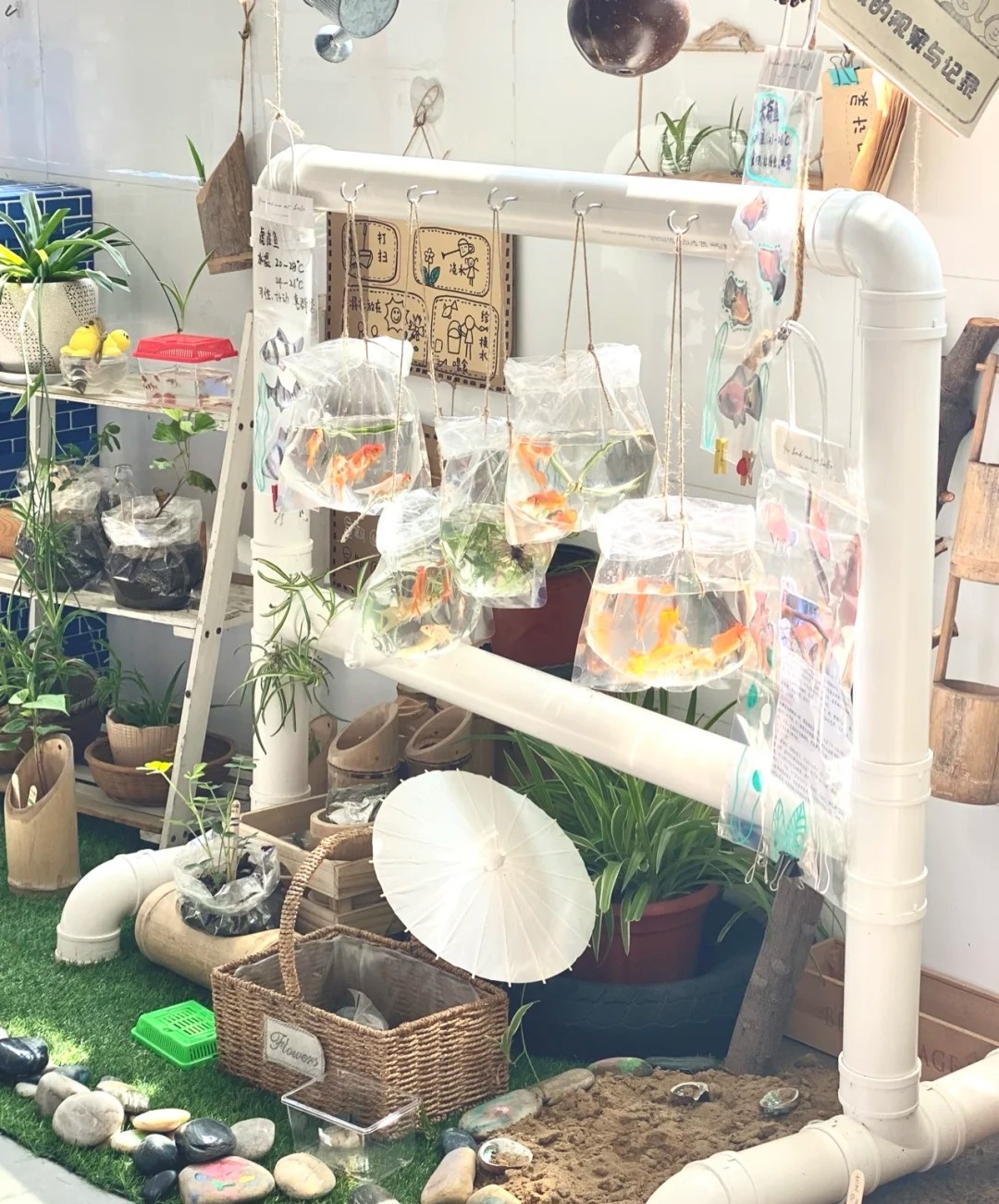 阳台客厅环保pvc塑料花架子家用多层可储土壤栽鲜花