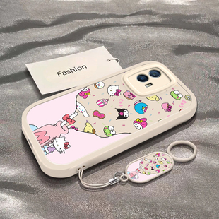 牛奶瓶凯蒂猫适用于iQOOU5手机壳新款 iqoou5e卡通小众ins风专用外壳 V2165A全包防摔保护套U5x可爱搞怪男女款