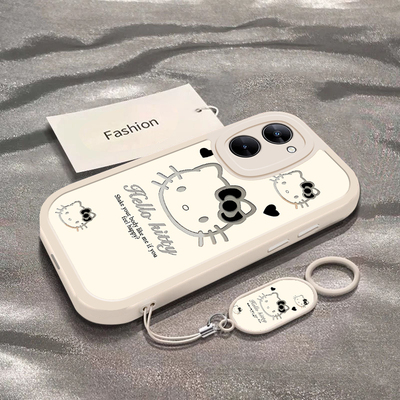 暗黑凯蒂猫适用于真我V30手机壳RealmeV30t新款RMX3618全包防摔保护套v30t可爱男女款卡通小众ins风专用外壳