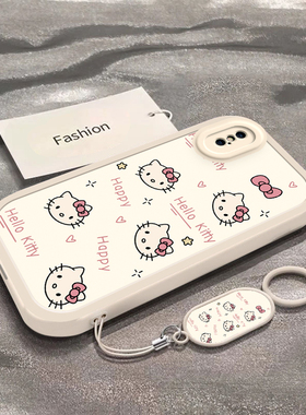 适用于苹果X手机壳苹果XR新款iPhoneXSMAX全包防摔保护套Apple男女款XS小众简约可爱彩色凯蒂猫头专用外壳