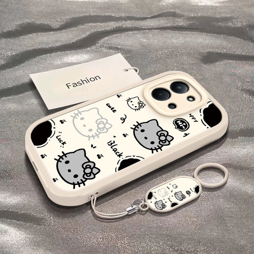 适用于红米15R手机壳新款25057RA09C全包防摔黑白猫咪头保护套Redmi15r可爱男女款卡通ins风Xiaomi专用外壳