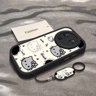 适用于OPPOFindX6手机壳FindX6Pro新款5G全包防摔PGFM10保护套oppo男女款简约可爱黑白猫咪头ins风专用外壳