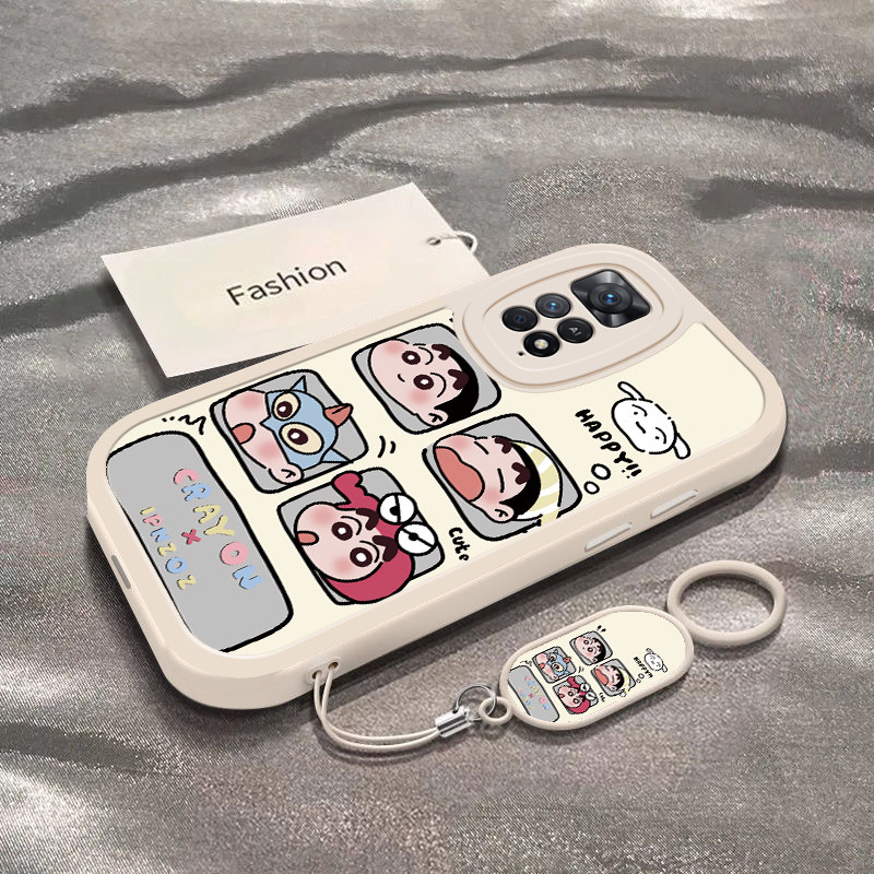 四宫格小新适用于红米Note11EPro手机壳RedmiNote11E新款22041219C全包防摔保护套可爱男女款ins风专用外壳