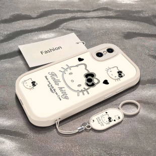 暗黑凯蒂猫适用于苹果X手机壳iPhoneXS新款苹果XR全包防摔保护套AppleXSMax可爱男女款简约小众ins风专用外壳