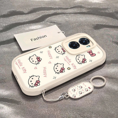 适用于vivoY77手机壳vivoY77e新款V2239A全包防摔保护套vivoY77t小众男女款vivi简约彩色凯蒂猫头y77专用外壳