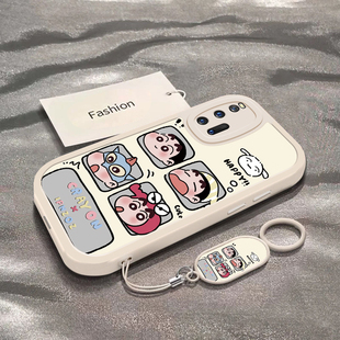 四宫格小新适用于iQOO3手机壳iQOO5新款iQOO全包防摔V1955A保护套iQOO5Pro男女款viviiqoo可爱卡通专用外壳