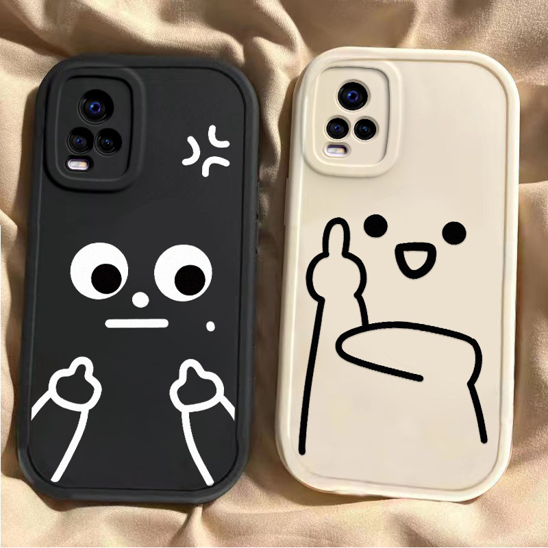 适用于vivoS7手机壳vivoS7e新款V2020A全包防摔保护套s7t男女款s7e活力版个性小众国际友好手势vivi专用外壳