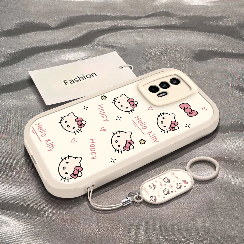 适用于真我GT手机壳RealmeGTNeo新款RMX3350全包防摔保护套GTNeo2T男女款闪速版彩色凯蒂猫头ins风专用外壳