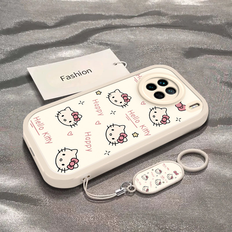 适用于vivoX90手机壳X90Pro新款V2241A全包防摔保护套X90Pro+男女款X90s小清新简约彩色凯蒂猫头vivi专用外壳