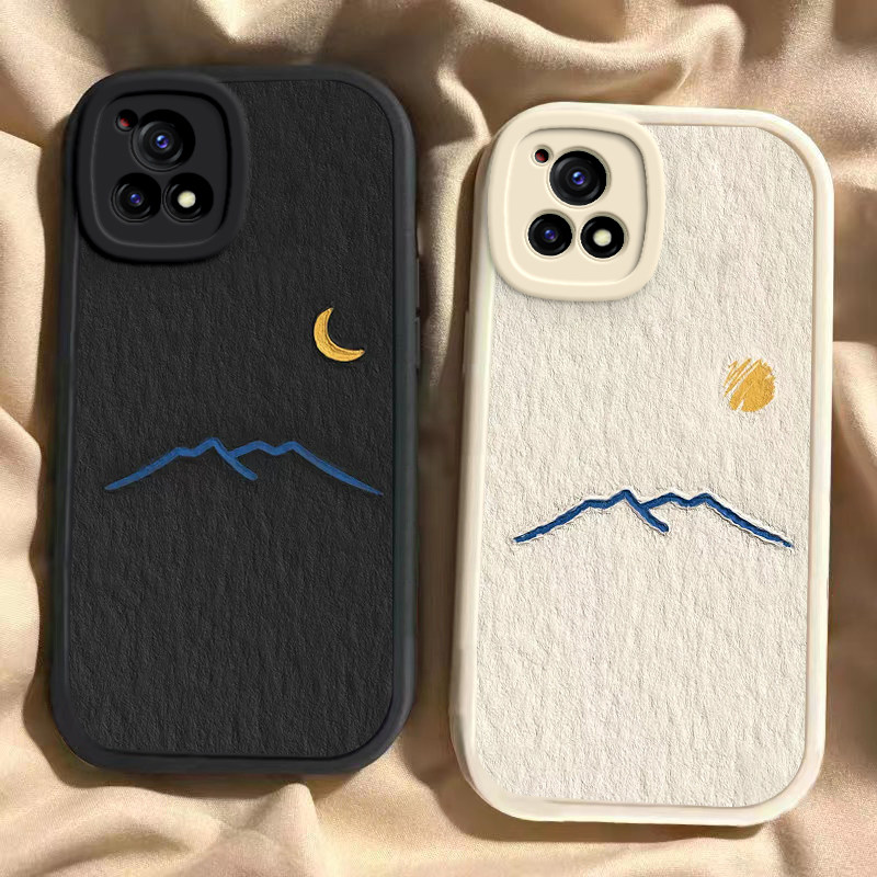 适用vivoY52s手机壳vivoY52t高级VIVOY52s情侣款个性VIVOY52T简约个性全包防摔清新硅胶软壳耐脏太阳月亮高山