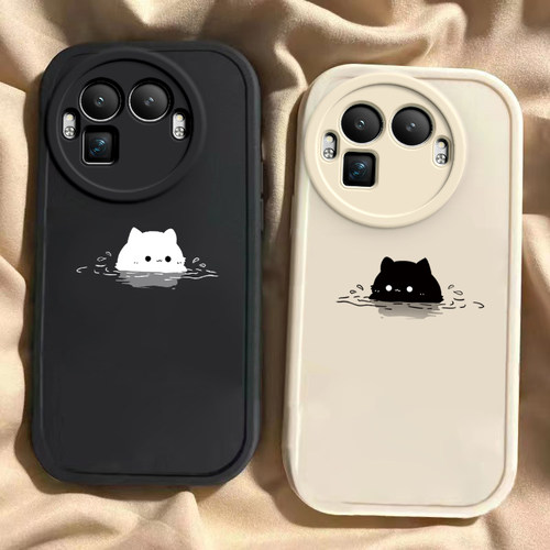 泡汤猫猫适用于真我GT8Pro手机壳新款RMX5210全包防摔保护套Realme可爱男女款gt8pro小众简约ins风专用外壳