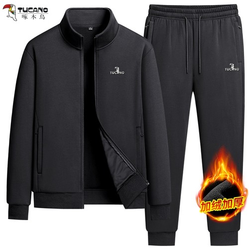 啄木鸟中老年套装男春秋款