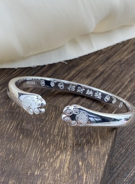 猫爪手镯女招财纳福小众高级闺蜜开口镯实心新年礼物