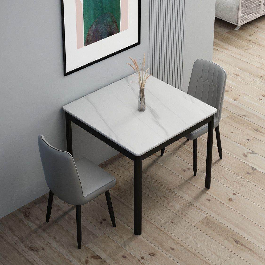正方形岩板餐桌家用小户型现代简约轻奢吃饭桌子大理石餐桌椅组合,商业/办公家具,餐桌椅系列,淘宝优惠券,粉丝福利购,淘宝优惠卷