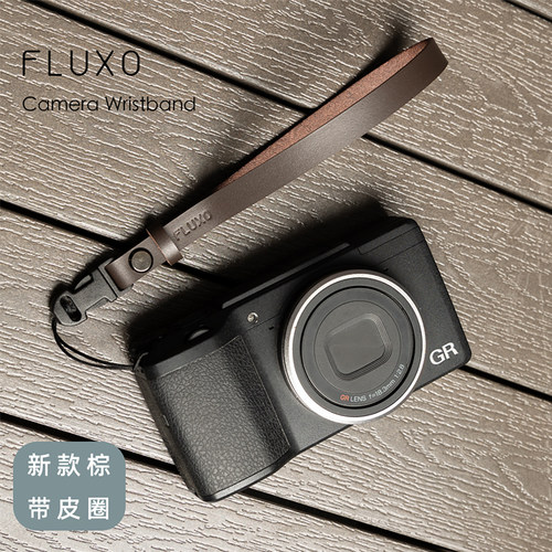 FLUXO相机手带绳快拆扣复古头层真皮微单反适用于佳能索尼康富士X