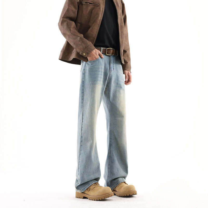 Fearless Land男女牛仔裤美式休闲微喇叭显瘦修身直筒