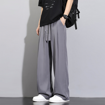 Fearless Land男士秋冬季加绒高级垂感西装裤宽松直筒休闲裤男款