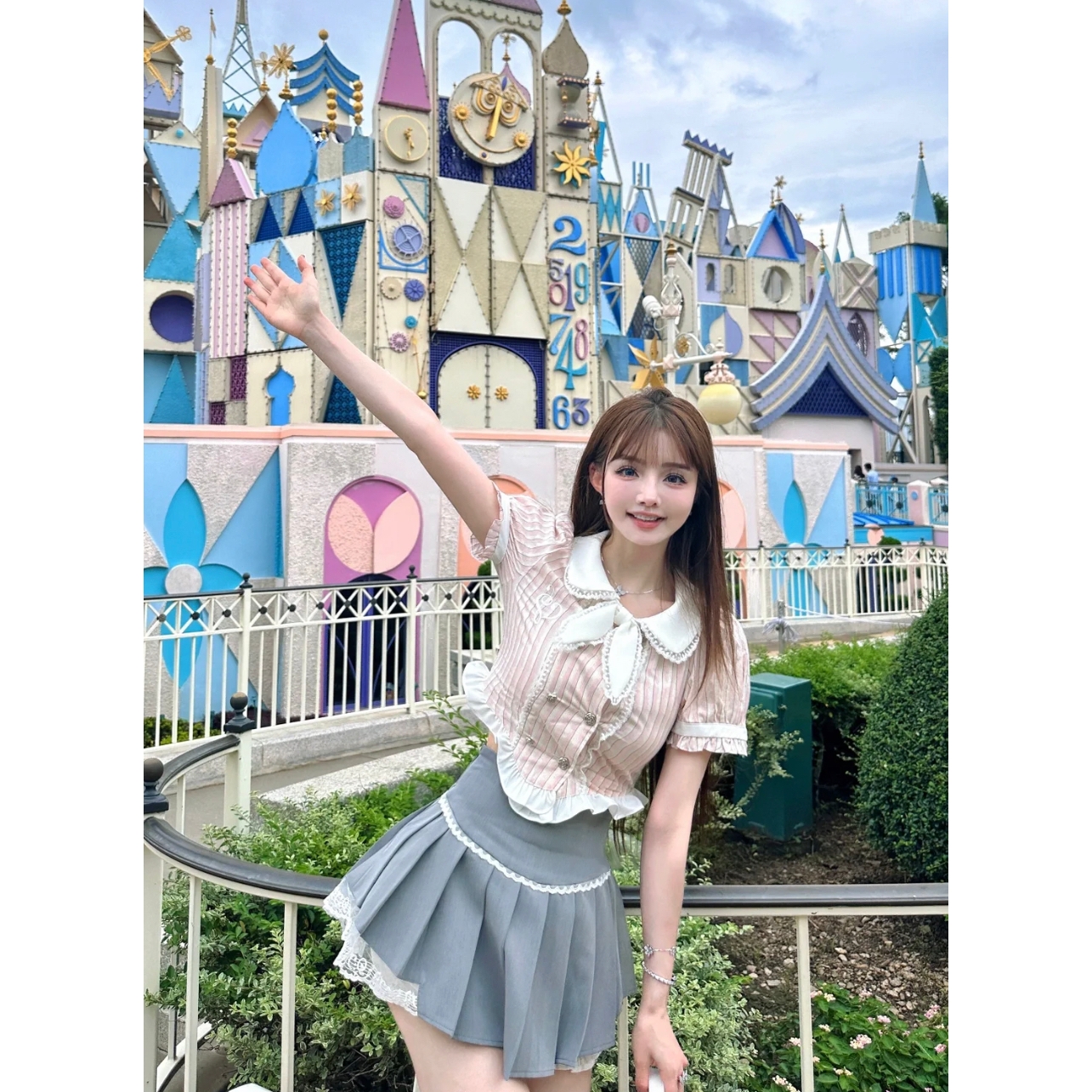 环球影城迪士尼美式学院风游园主题系列jk公主裙穿搭女套装成人夏