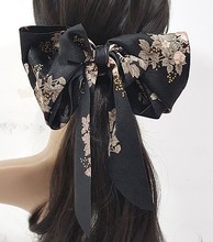 温婉女人味印花蝴蝶结布艺弹簧夹1