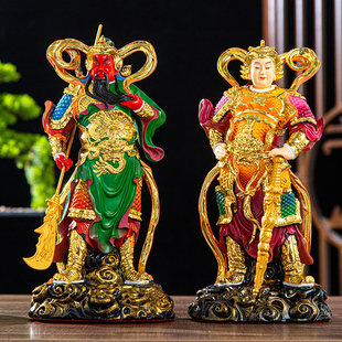 韦陀伽蓝菩萨寺庙供奉树脂12寸1.6米关二爷左右护法关公韦陀神像