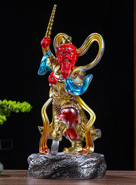 王灵官王天君护法火神树脂佛像