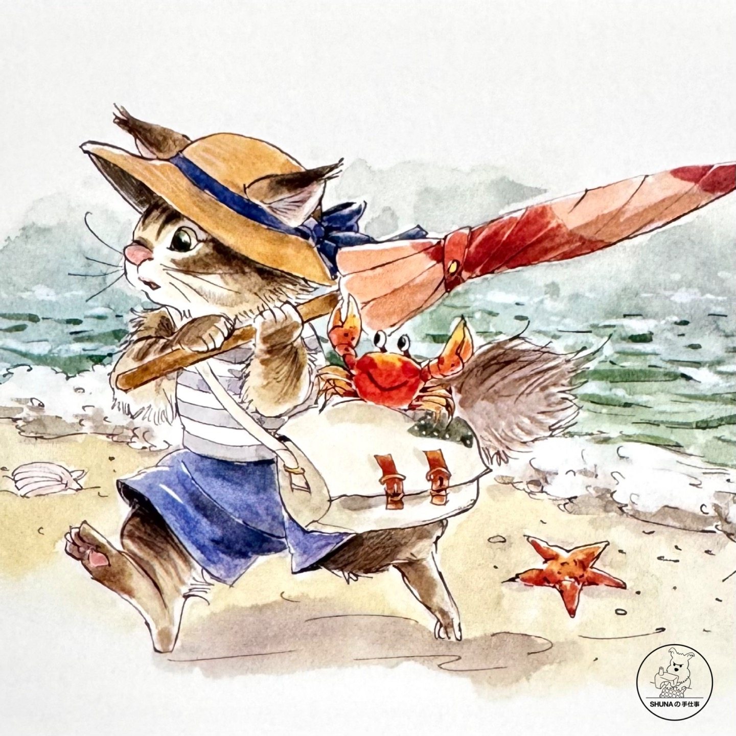 「SHUNA」向阳而生 1 日本水彩画家makiko原版治愈动物插画明信片