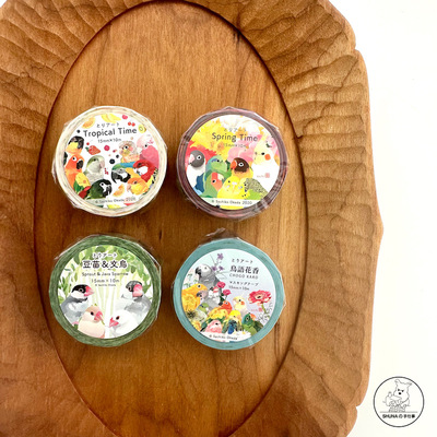 「SHUNA」灵魂对自由的向往 日本原版文鸟和鹦哥治愈系和纸胶带