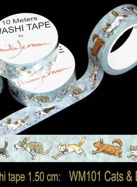 「SHUNA」英国TBM系列原版和纸胶带2 治愈系插画兔兔花花猫猫狗狗