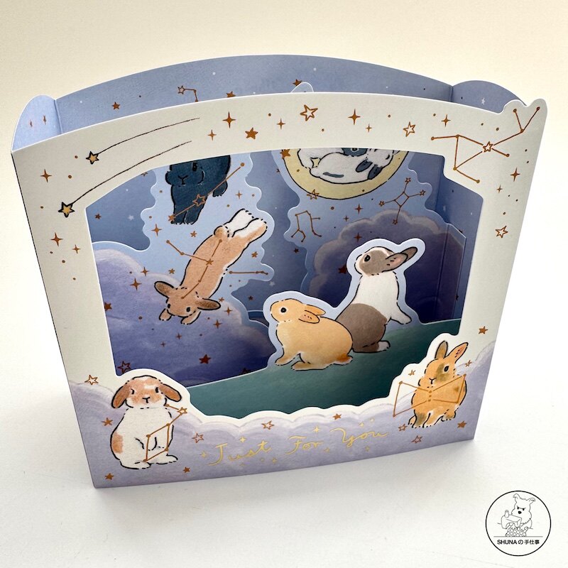 「SHUNA」聆听兔兔物语3日本森山标子兔子生日樱花季立体贺卡