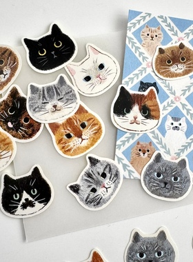 「SHUNA」猫咪的鸟语花香 4legs贴纸 日本原版动物花草治愈