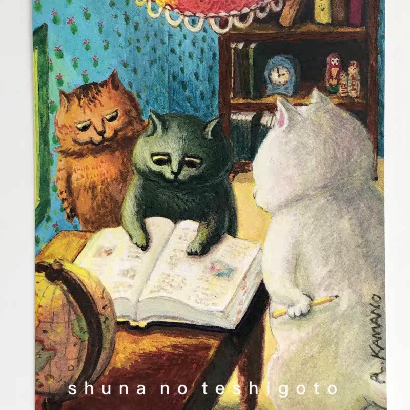 「SHUNA」及时行乐的三只猫4日本原版治愈系猫系列绘本明信片