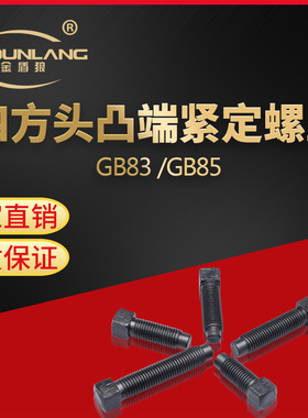 刀台螺丝方头螺栓车床刀架螺丝碳钢GB85方头长圆柱端紧定螺钉m16