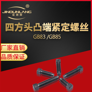 刀台螺丝方头螺栓车床刀架螺丝碳钢GB85方头长圆柱端紧定螺钉m16