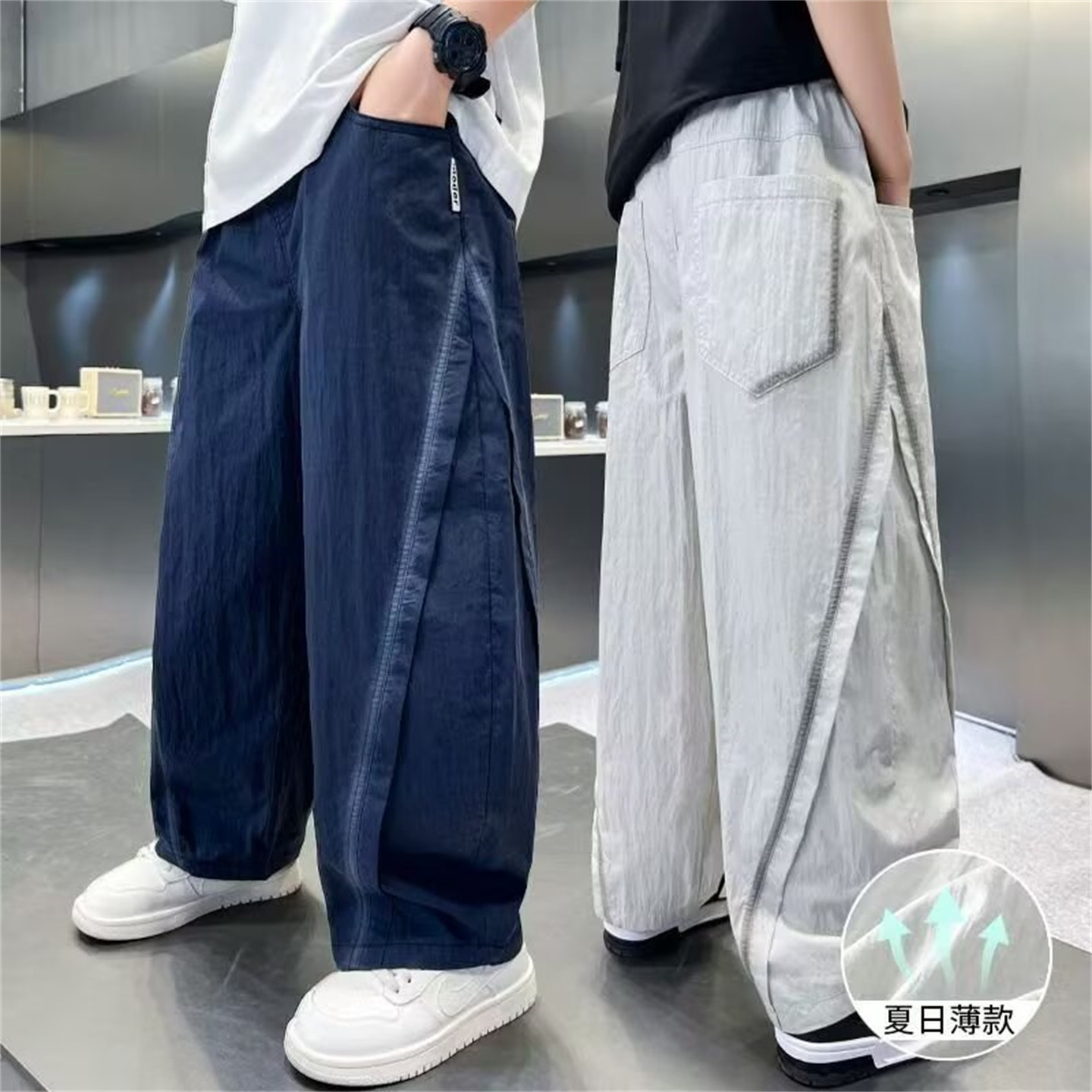 儿童装男童夏装薄款裤子2026新款夏季中大童防蚊工装裤夏款长裤潮