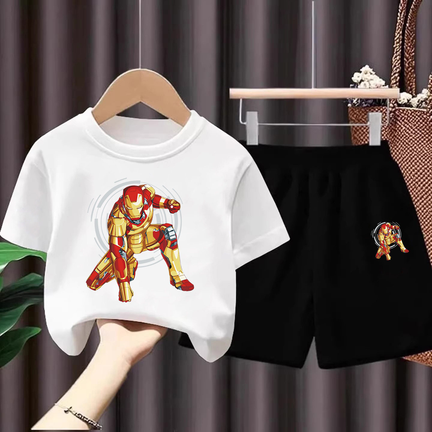 儿童卡通短袖套装t恤2026新款夏季纯棉中大童上衣男童夏装两件套