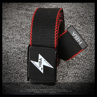 牛仔裤腰带美式复古风皮带设计感小众无孔款裤带男士帆布休闲风潮