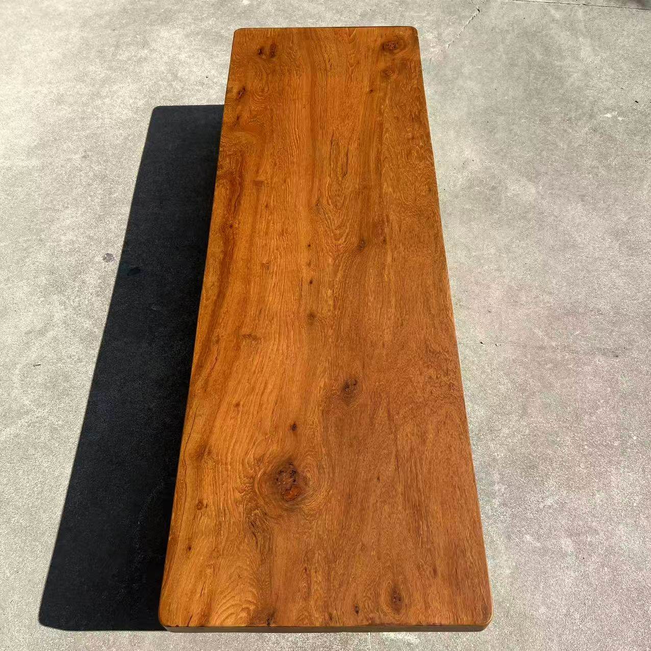 缅甸柚木大板桌实木原木整板无拼接新中式茶桌办公餐桌板实木茶台