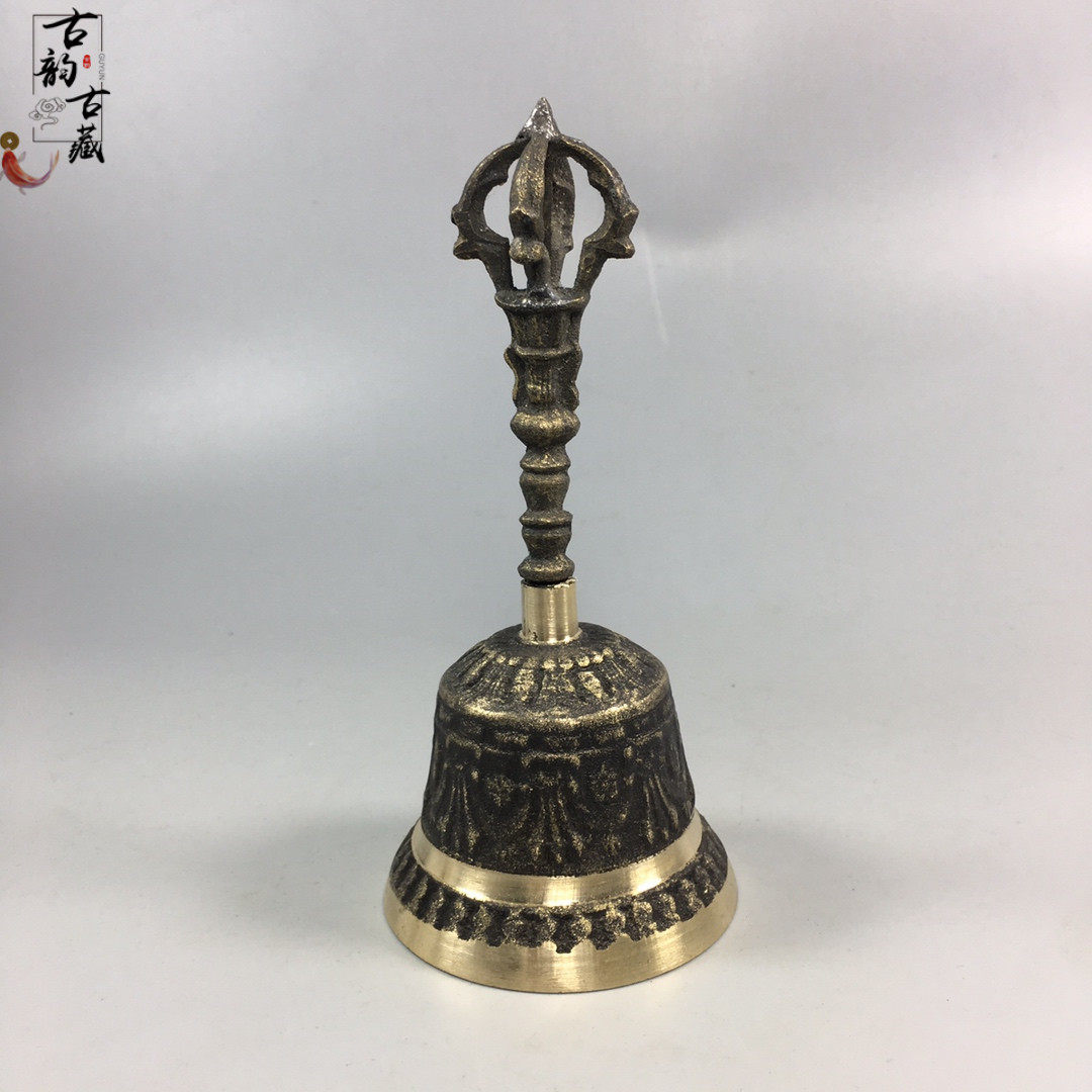 三清铃铛道士铃佛铃金刚铃杵老铜铃纯铜铃铛摆件仿古做旧铜铃古玩
