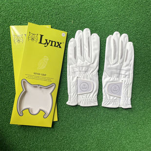 韩国Lynx高尔夫手套男士超纤布面可水洗防滑耐用透气舒适白色练习