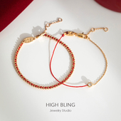 自留 保色香槟包金幸福小细红绳手链本命年精致轻奢高级转运手饰