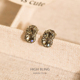 暗夜灰满钻精致优雅个性 耳饰无耳洞女蚊香盘耳夹轻奢通勤百搭气质