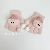 10岁防寒保暖秋冬季 2025新款 儿童手套可爱卡通3 分指五指男女宝宝