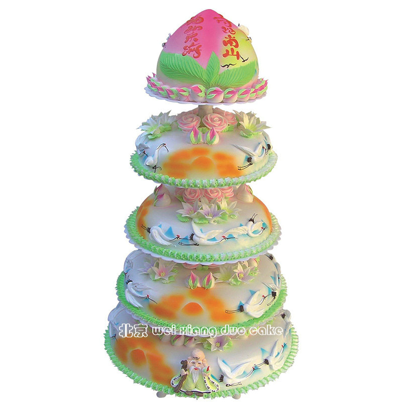 五层寿宴蛋糕 过寿生日 多层祝寿寿宴大寿桃生日蛋糕大型老人聚会