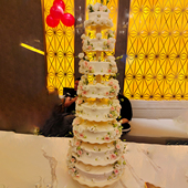 八层蛋糕女朋友生日 鲜花玫瑰花蛋糕高层带架子蛋糕 生日蛋糕多层