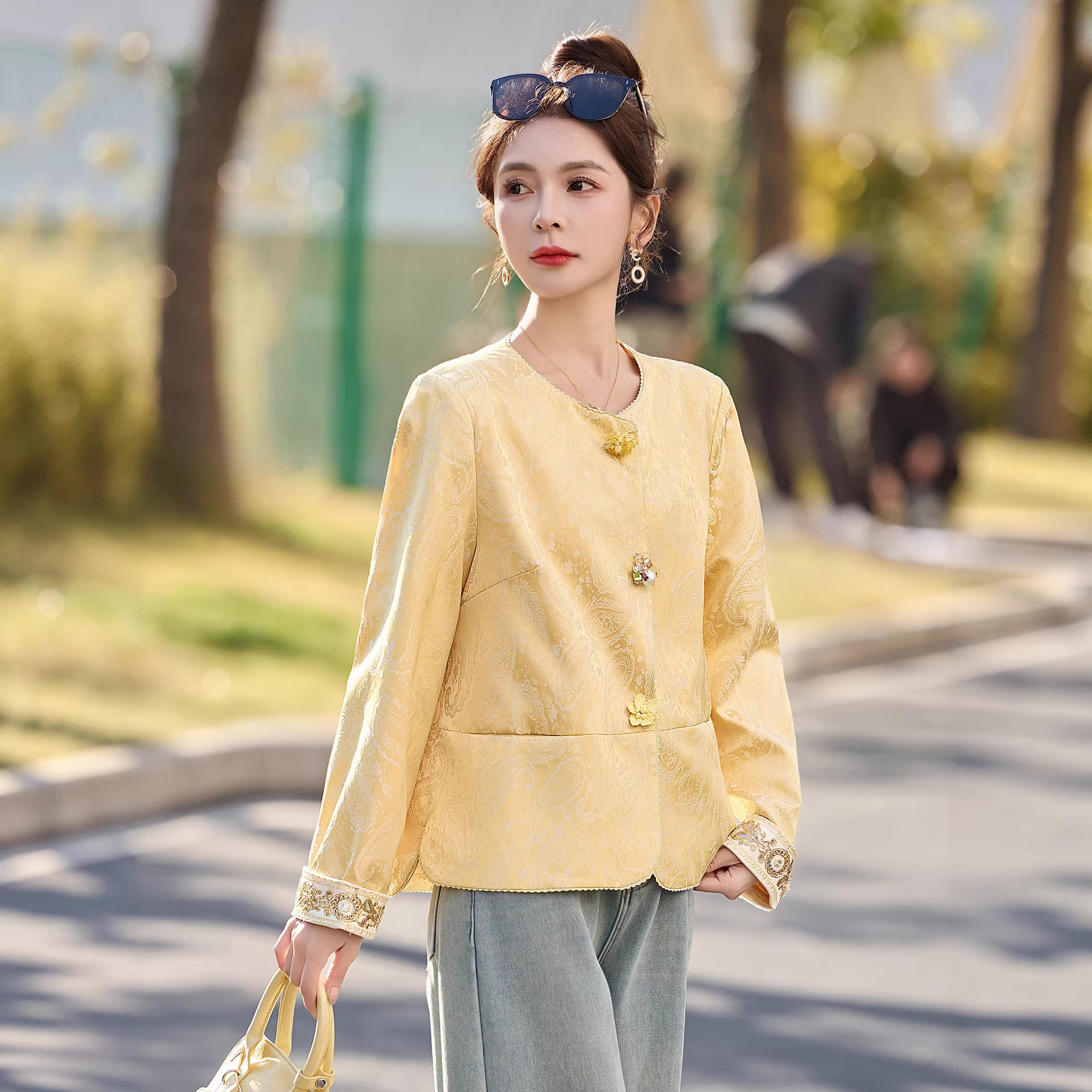 2026春季新中式上衣高级感超好看别致独特漂亮气质提花外套RX9602