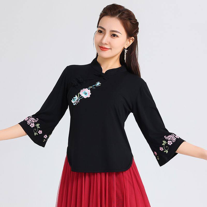 广场舞服装舞蹈服上衣中