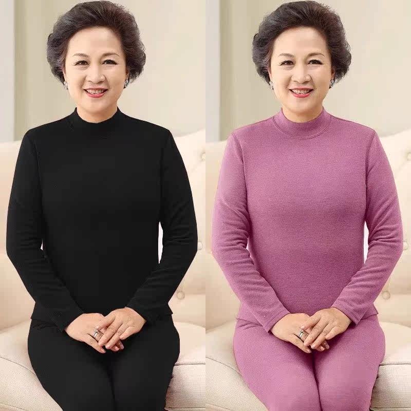 秋冬胖妈妈高领双面德绒