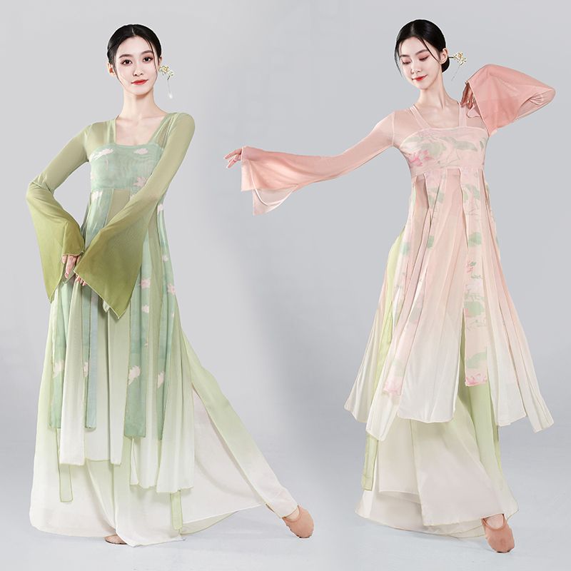 古典舞蹈服女飘逸长款连