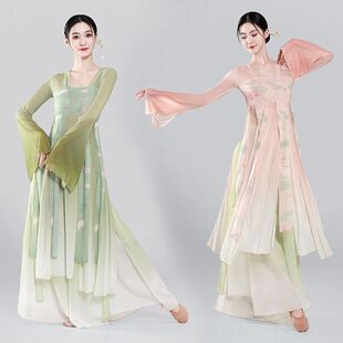 古典舞蹈服女飘逸长款连衣裙古风纱衣超仙女练功服汉唐中国舞套装
