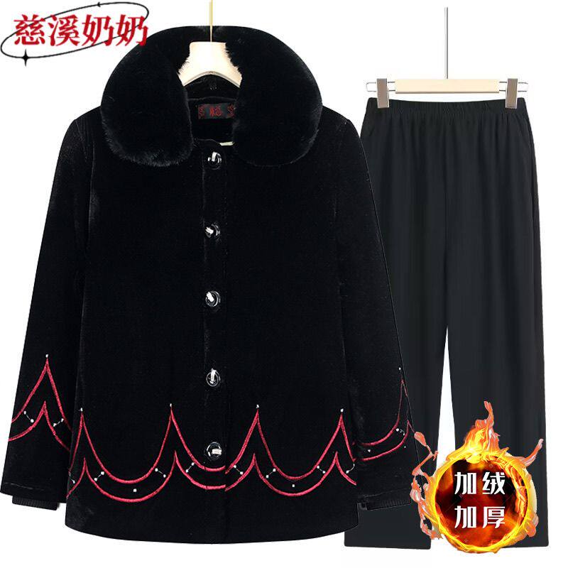 奶奶装冬装棉服套装加绒